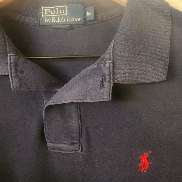 Polo Ralph Lauren Navy Embroidered Golf Polo Shirt Mens Medium - Picture 2 of 6